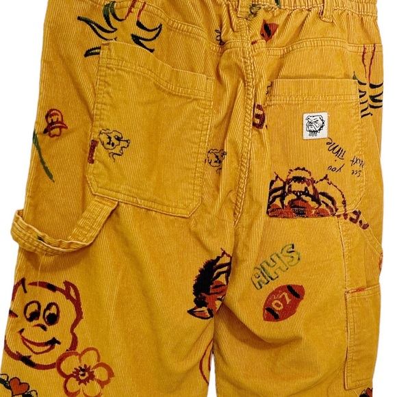 NEW BDG Urban Outfitters Orange Corduroy All Over Print Drawstring Pants Sz L - Picture 6 of 6